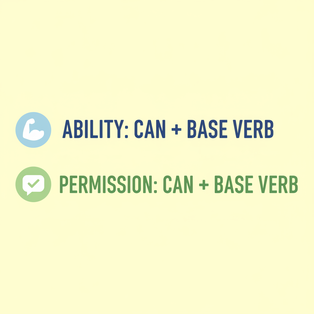 Diagram showing can used for ability and for permission