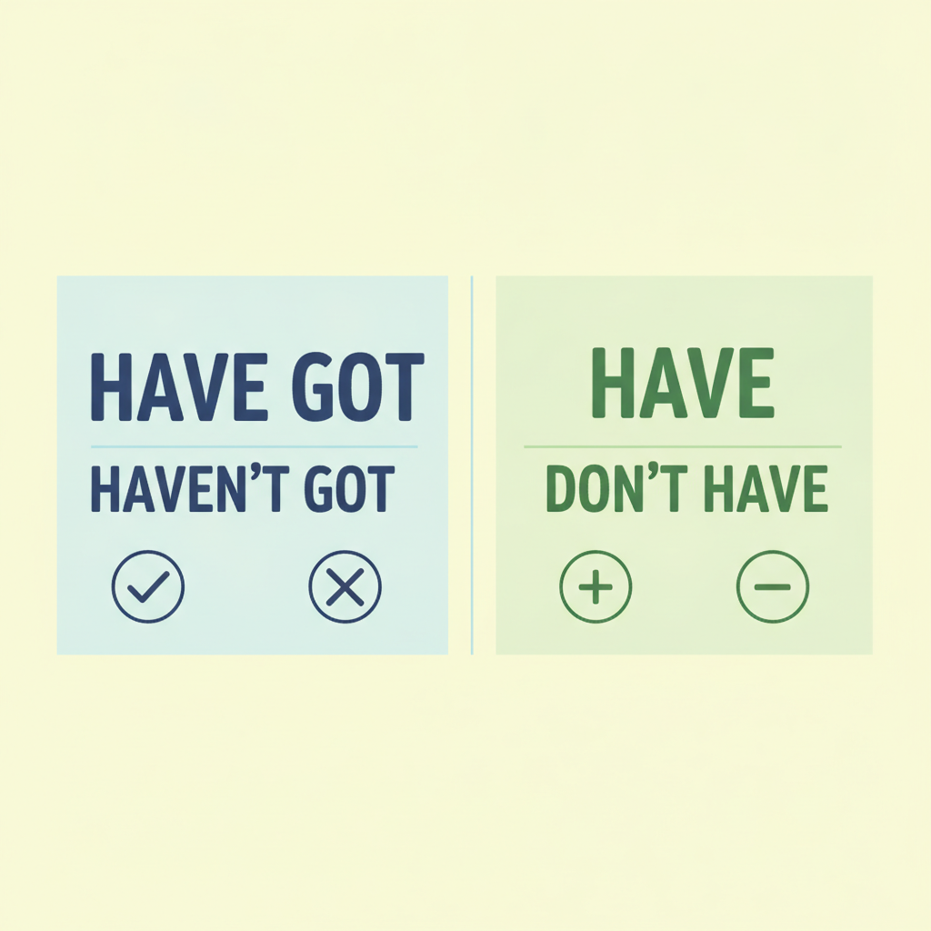 Comparison of have got and have in positive and negative form