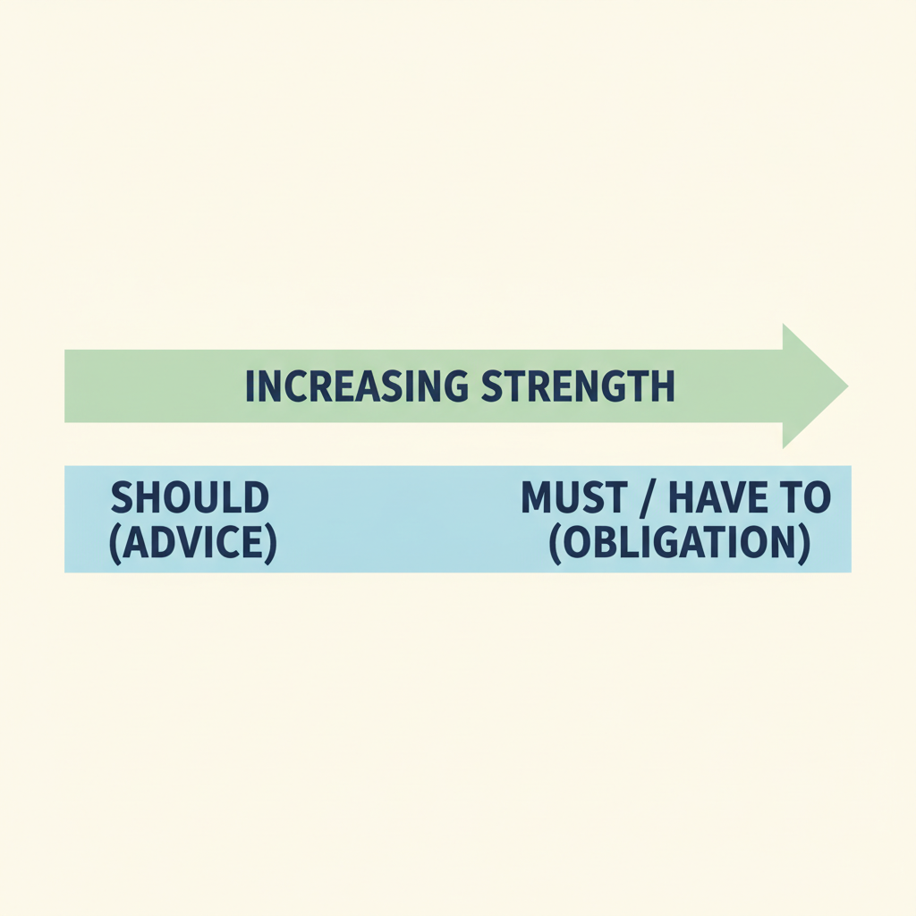Strength gauge diagram comparing should, have to, and must