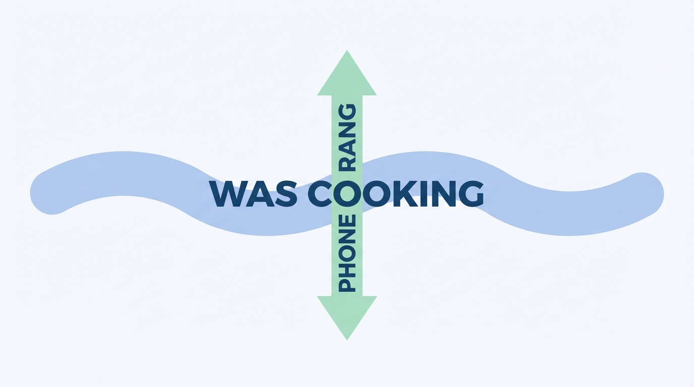 Diagram of an ongoing past action interrupted by a shorter completed action